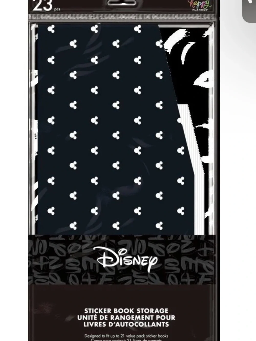 Happy Planner Black Mickey Pattern Desk Storage Organizer